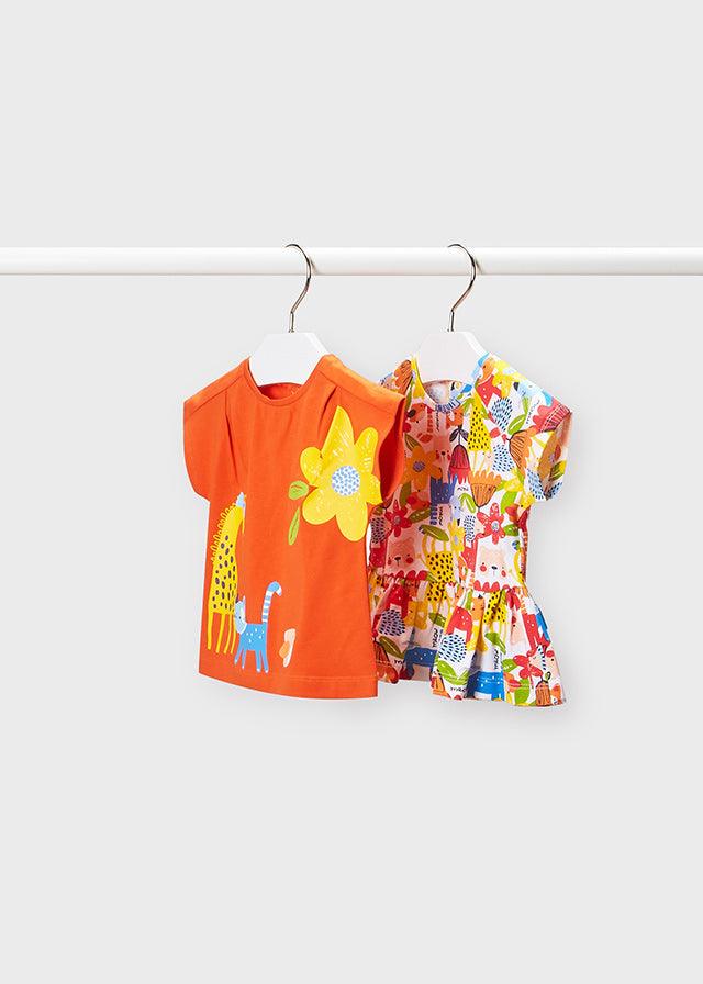 Mayoral Tangerine 2 s/s t-shirts - Petit Bébé baby- en kinderkleding