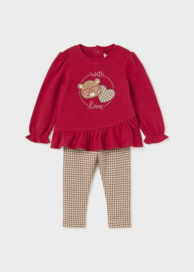 Mayoral Red Pullover and leggings set - Petit Bébé - Zomer 2023