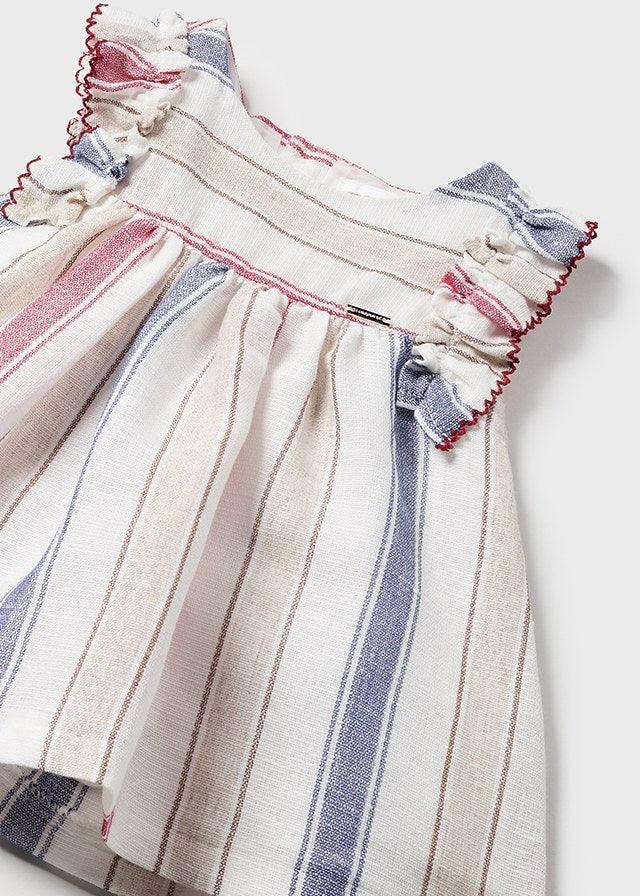 Mayoral Mars Stripes linen dress - Petit Bébé - Zomer 2023