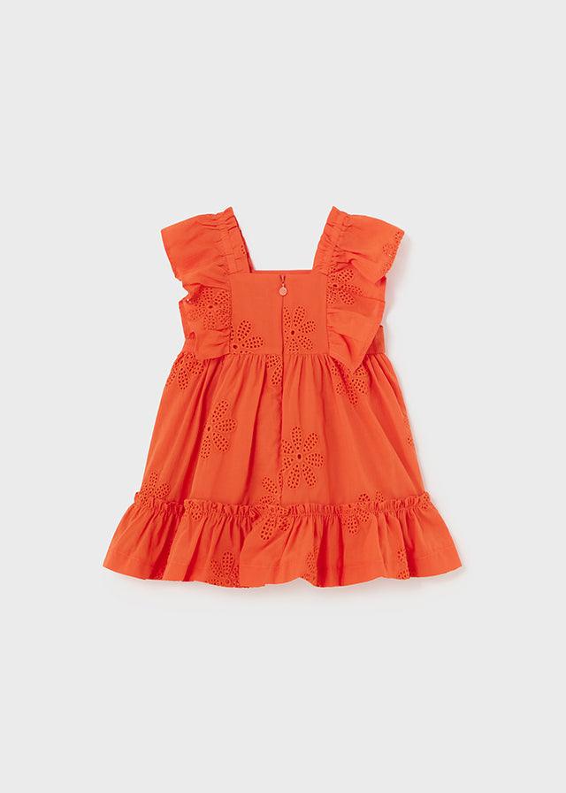Mayoral Tangerine Embroidered dress - Petit Bébé - Zomer 2023
