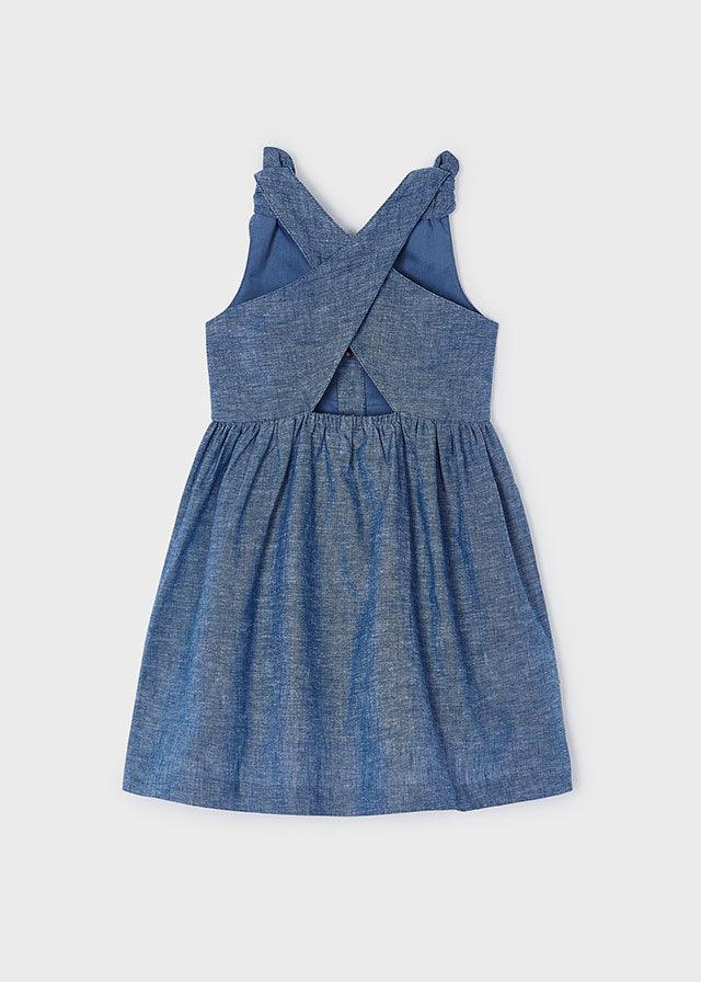 Mayoral Blue Linen dress - Petit Bébé - Zomer 2023