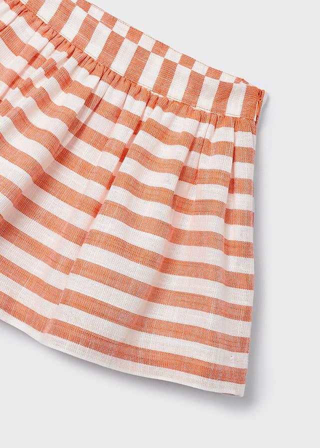Mayoral Orange Striped skirt set - Petit Bébé - Zomer 2023