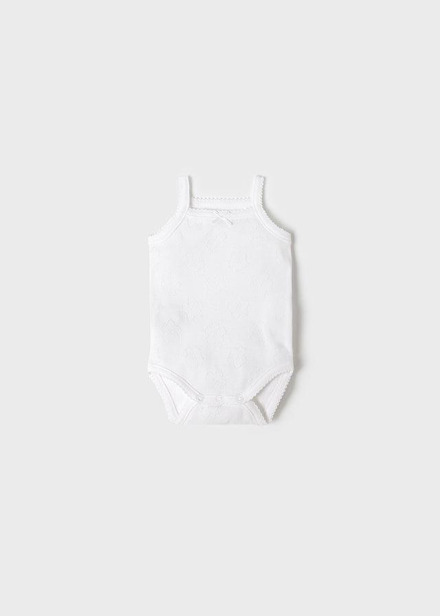 Mayoral White Basic body with straps - Petit Bébé baby- en kinderkleding