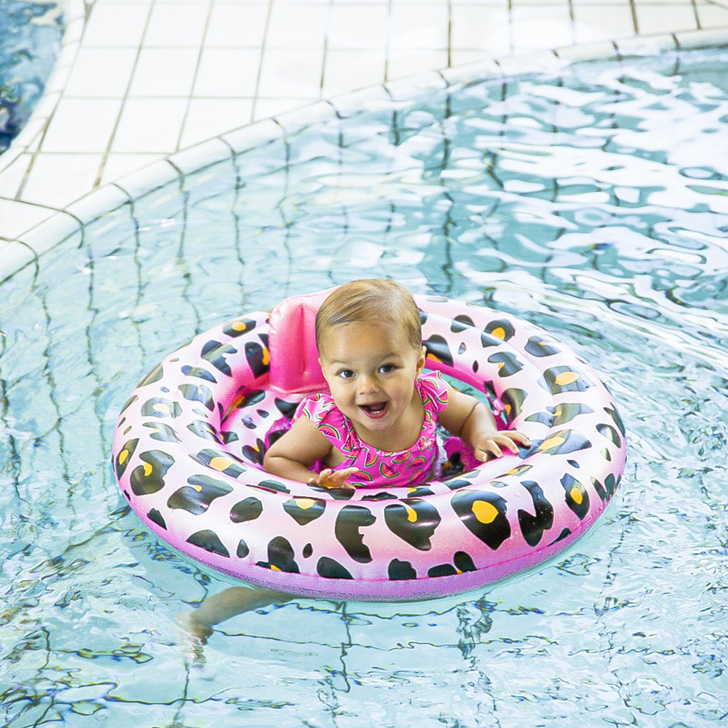 Swim Essentials Baby float Rosé goud Panterprint 0-1 jaar - Petit Bébé